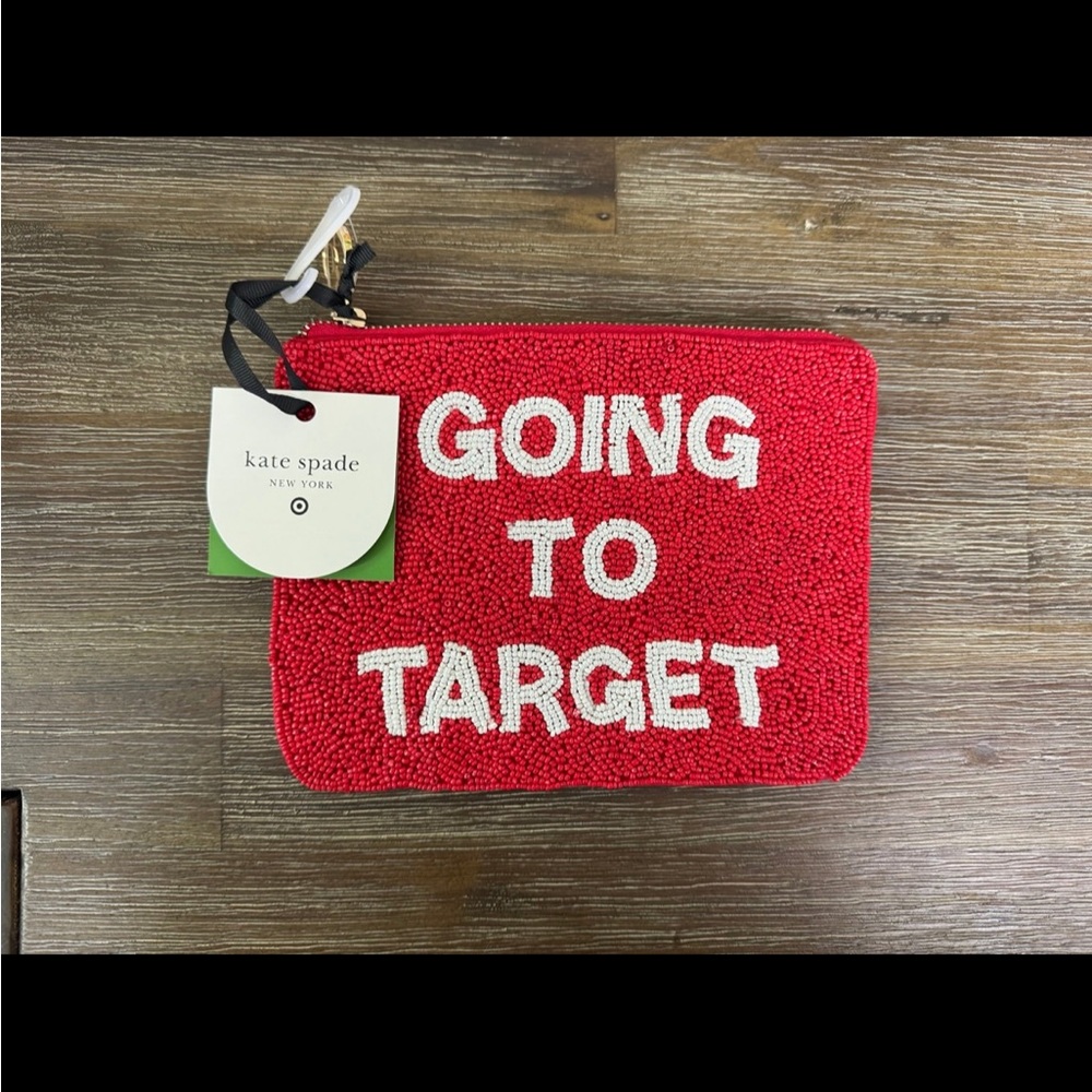 NWT Kate Spade Target Collab Red Beaded Pouch Clutch